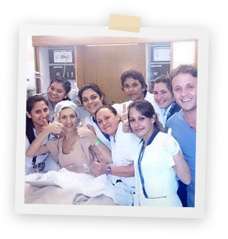 Silvana junto al equipo de la UCO que la acompañó en todo momento.