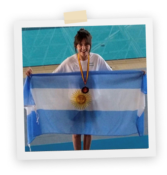 Representando a Argentina en el Mundial de Málaga.